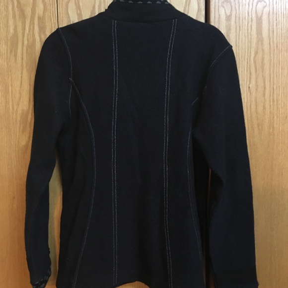ICELANDIC DESIGN 100% Wool Black Full Zip Sweater - Picture 5 of 8